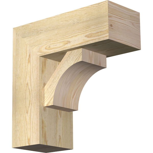 Ekena Millwork Westlake Block Rough Sawn Bracket w/ Offset Brace, Douglas Fir, 8"W x 20"D x 20"H BKT0806X20X20WTL05RDF - main